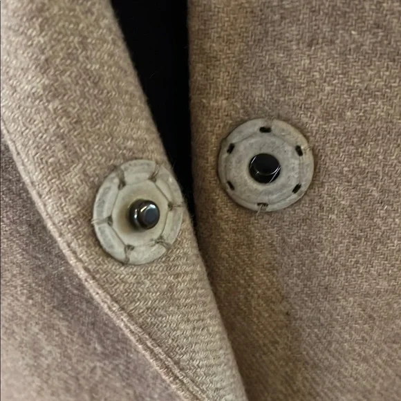 Kei Violanti Beige and White Wool Coat Fur Trim Size 46 US L - Picture 2 of 6